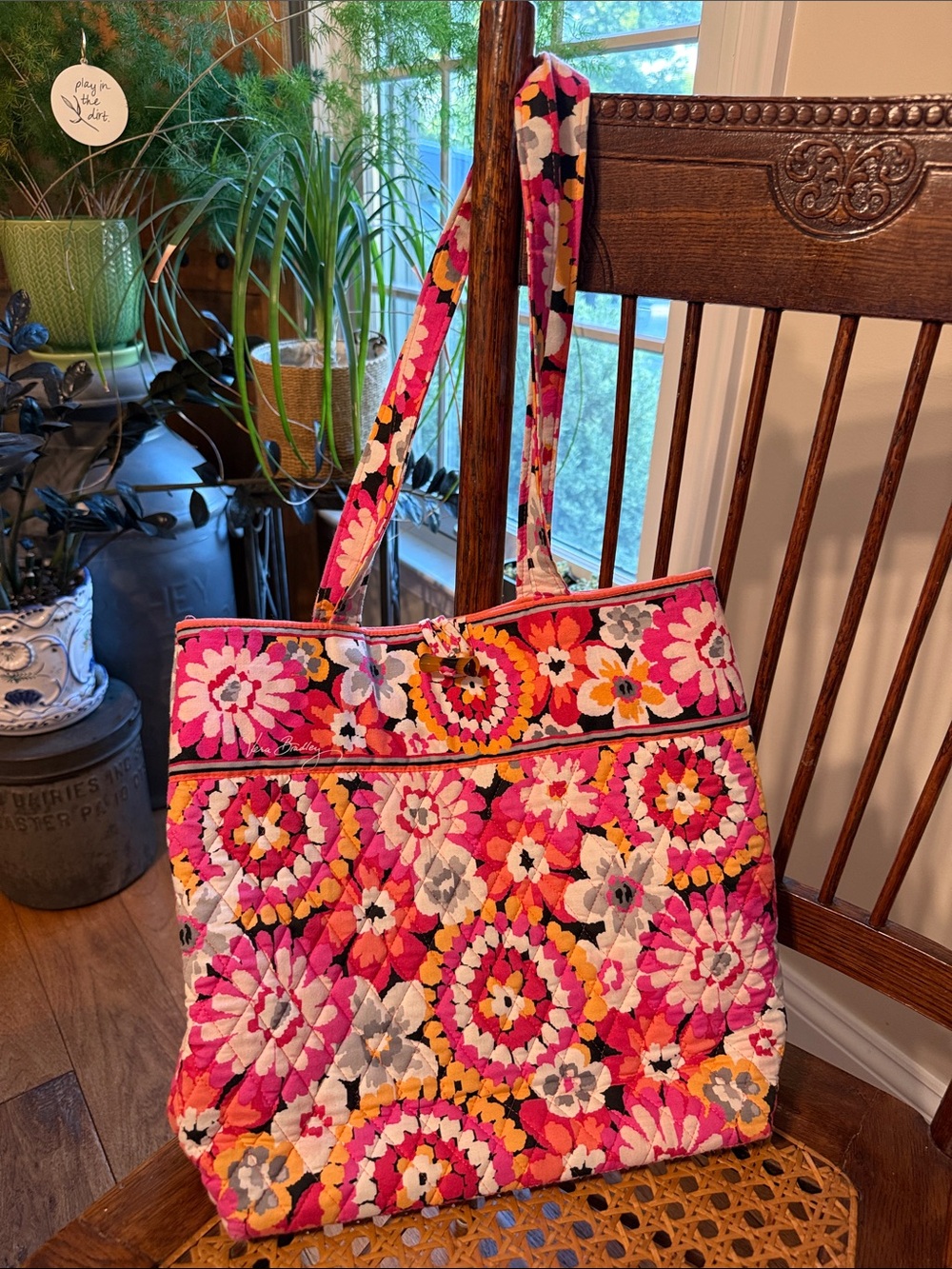 RETIRED Vera Bradley Quilted Tote ‘Pixie Blooms’ pattern